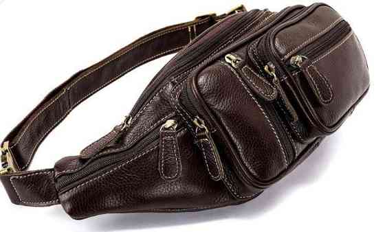 Поясная cумка объемная мужская Vintage 14860 Коричневая Киев