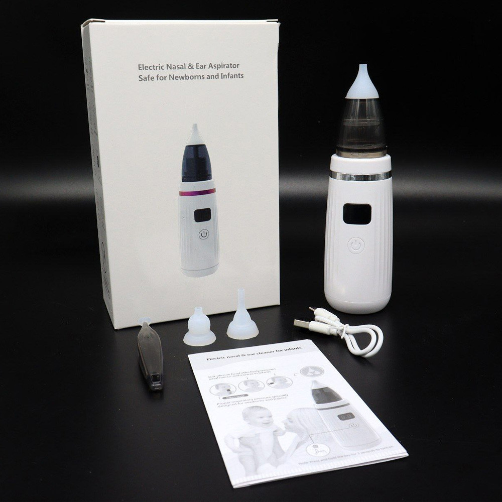 Дитячий акумуляторний аспіратор 2в1, + 3 насадки, BABY NOSE / Соплевідсмоктувач назальний Київ - фото 10