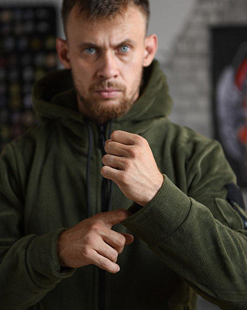 Тактическая флисовка Вірний назавжди олива плотная Киев - изображение 19