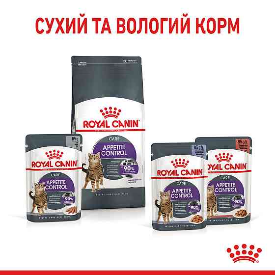 Вологий корм для дорослих стерилізованих котів, від випрошування корму ROYAL CANIN APPETITE CONTROL CARE 85 г Київ