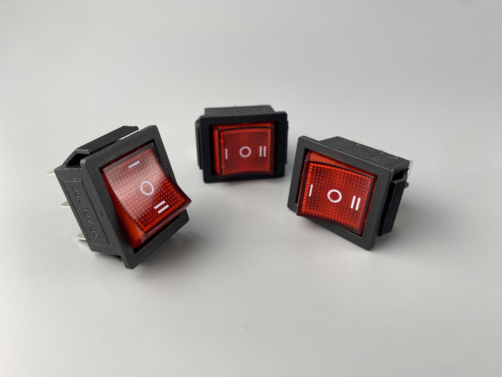 Перемикач клавішний червоний, з led-підсвіткою 12 V, 25 ммх31мм, 6 ніжок Мукачево - фото 9