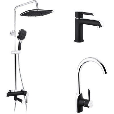 Душовий гарнітур Kroner Essen-SCH063 + змішувач Essen-SCH030 + змішувач Essen-SCH010 (CVS30219) Вінниця - фото 1