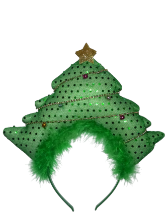 Новогодний обруч для волос Елка мягкая one size зелёный Киев