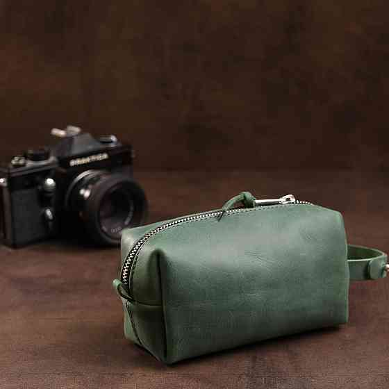 Кожаная косметичка унисекс GRANDE PELLE 11571 Зеленый Киев