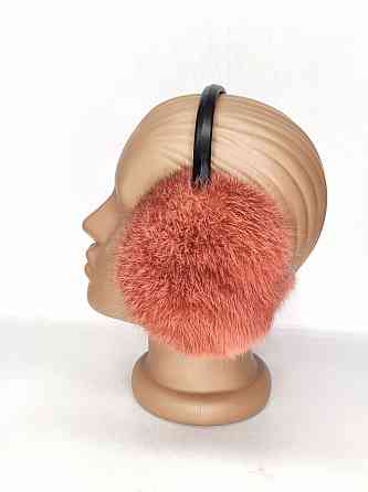 Наушники меховые детские из кролика Темный Персиковый Харьков