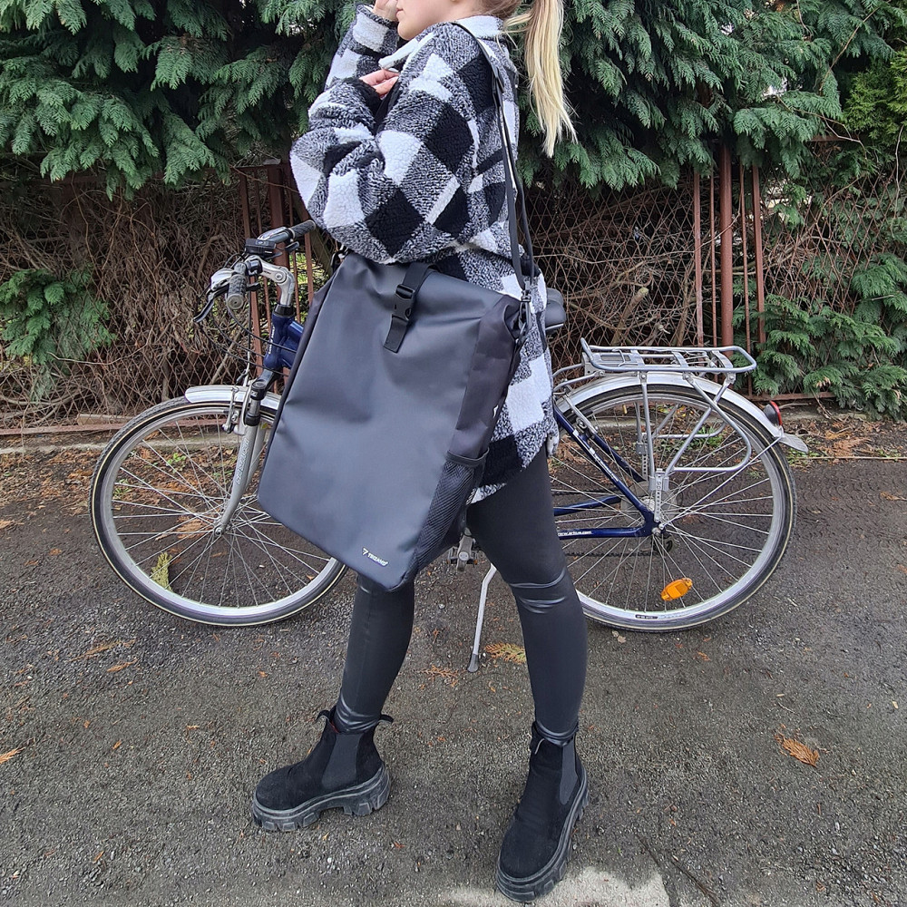 Водонепроницаемая Сумка для велосипеда 15 литров Trizand (21203) Black Нововолынск - изображение 9