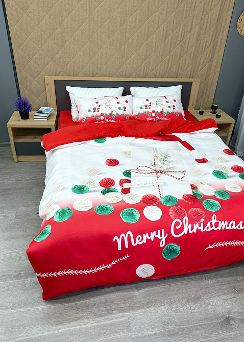 Комплект постільної білизни Фланель, Epico Євро 200х220 з Різдвяним принтом (88-197) Київ - фото 5