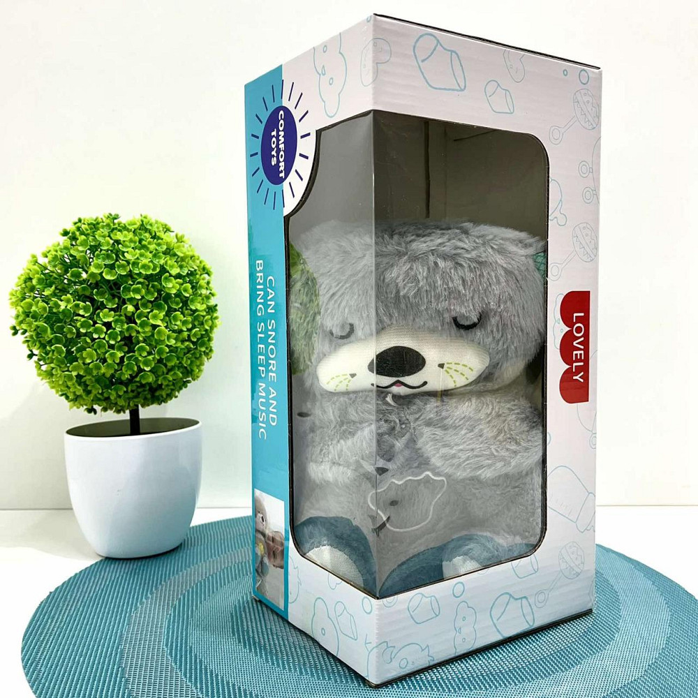 Видра інтерактивна дихає підсвічується сопить і відтворює заспокійливу музику Сіра (853-1) Чернігів - фото 4