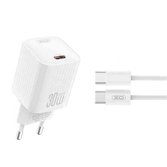Мережевий зарядний пристрій XO L148 PD30W USB-C + Type-C кабель білий Львів