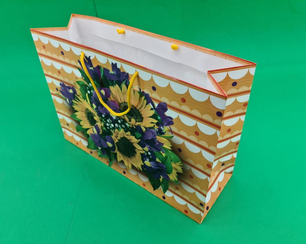 Бумажный большой горизонтальный пакет  36/22/10(артBG-018) (12 шт) Харьков - изображение 1