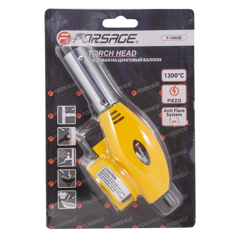 Пальник газовий на цанговий балон (T-1300ГР., L-166ММ) на блістері Одеса - фото 5