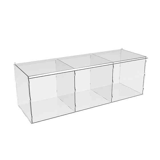 Коробка акрилова EKOSTAR 3 комірки 540х180х180 з кришкою Київ