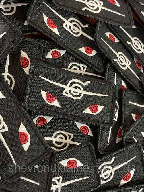 Шеврон что светиться Итачи Учиха (Форма прямоугольная. На липучке) Размер 4x8см Киев - изображение 2