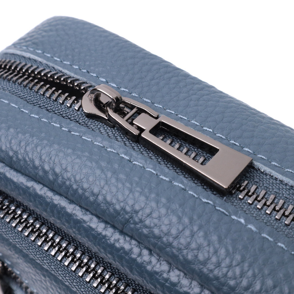 Оригинальная женская сумка с накладным карманом из натуральной кожи Vintage 22641 Синяя Киев - изображение 7