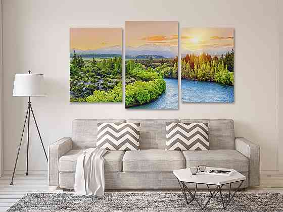 Модульна картина у вітальню/ спальню Пейзаж річка  Art-535_3 100x150 см Київ