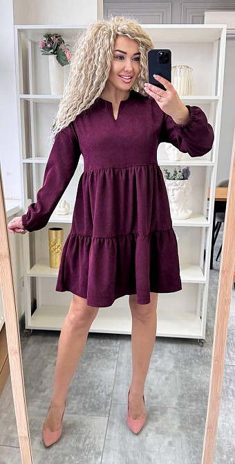 Жіноче базове повсякденне плаття мікровельвет Марсала, 50/52 Одеса - фото 3
