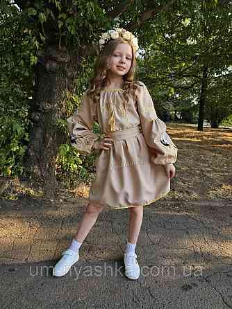 Детский платье вышиванка с ласточками и колосками 