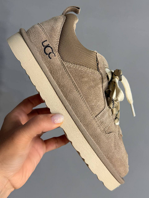 Кроссовки женские Hengji 1517-18 замшевые с двойной шнуровкой угги бежевые, 41, 26 см Киев - изображение 12