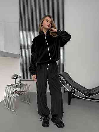 Женский стильный повседневный велюровый костюм двойка Одесса