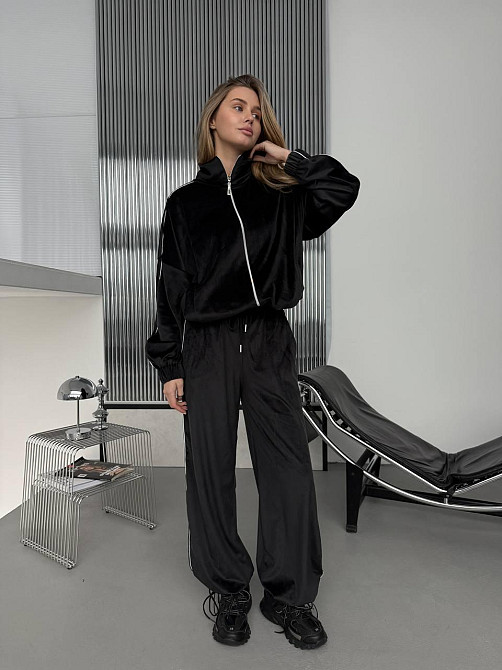 Женский стильный повседневный велюровый костюм двойка Одесса - изображение 6