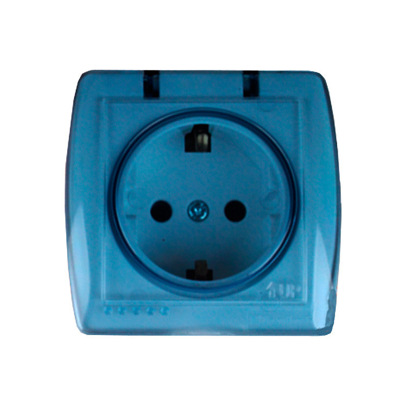 Розетка с заземлением с крышкой 16А, Acura белый Днепр - изображение 1