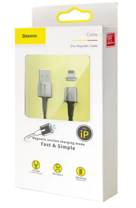 Магнітний кабель з наконечником Baseus Lightning CALXC-E для заряджання та передавання даних (Чорний, 1м) Николаев - изображение 4