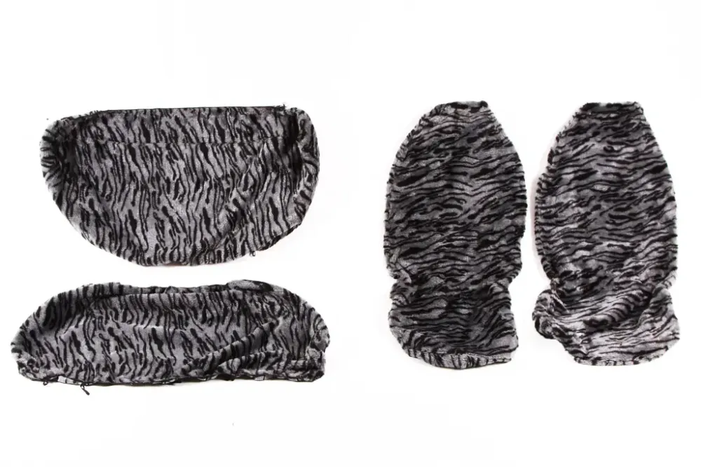 Чехли на сидіння хутряний чорний/графітний Вінниця - фото 1