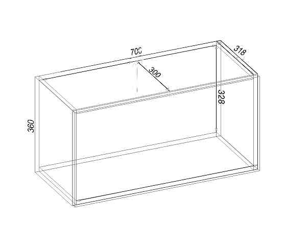 Полка навесная К-16, Дуб Шамоні Світлий, 700/318/360 Львов