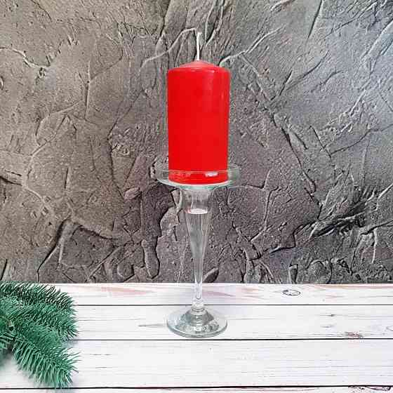 Свічка столова циліндр Bispol AURA Candles sw60/120-030 Червонй Луцк