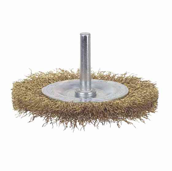 Щетка проволочная дискообразная Ø75мм хвостовик Ø6мм (латунированная) SIGMA (9013071) Ровно