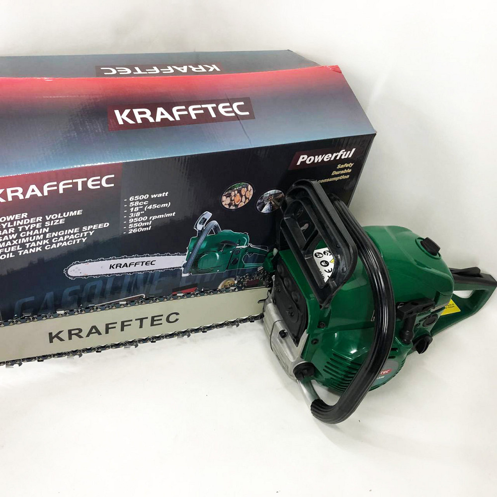 Бензопила ланцюгова 45см KRAFFTEC 5800, Пила ланцюгова бензинова UM-91 Львів - фото 6