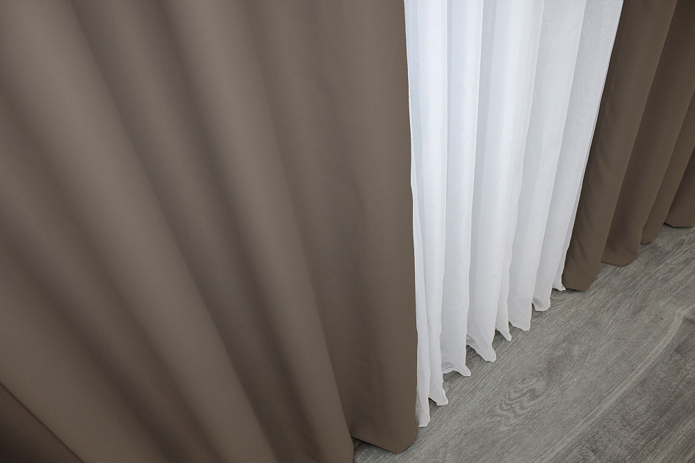 Комплект готовых штор VR-Textil Bagema Rvs № 1289ш Какао 100х270 см 2 шт (31-557) Киев - изображение 7