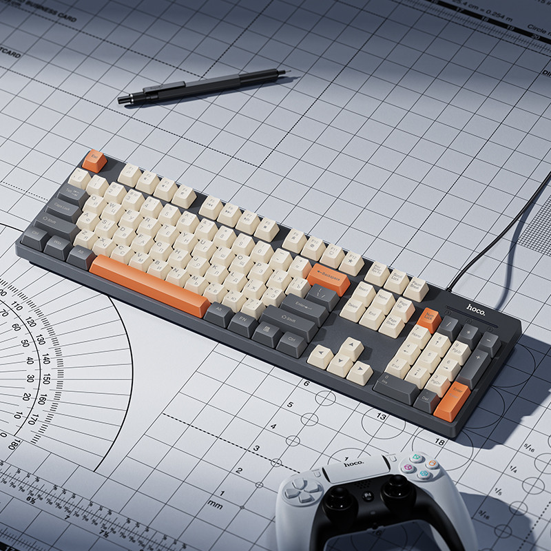 Клавиатура HOCO GM61 Murphy 3-color wired keyboard(Ukrainian version) star gray Одесса - изображение 9
