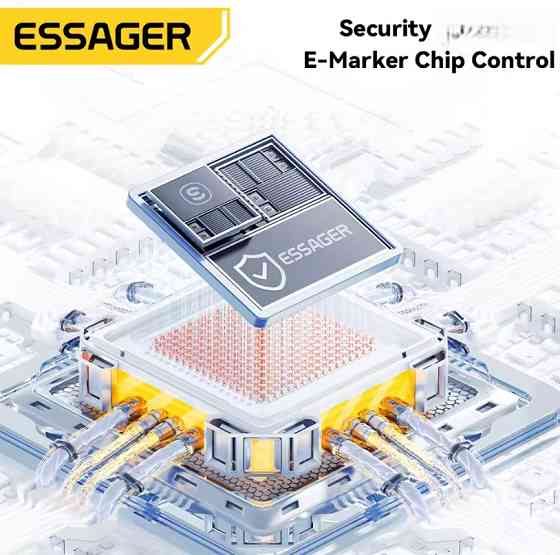 Кабель пружинний Essager Type-C to Type-C 100W PD швидка зарядка і передача даних (1.8м) Николаев