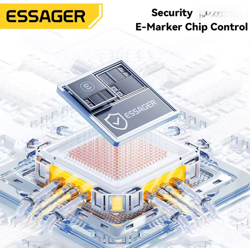 Кабель пружинний Essager Type-C to Type-C 100W PD швидка зарядка і передача даних (1.8м) Миколаїв - фото 5