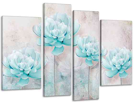 Модульна картина у спальню, вітальню Абстракція Квіти Art-612_4 110x160 см Київ