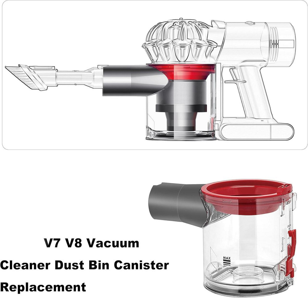 Бак-контейнер для пылесоса Dyson V7 V8 для пыли сменный прозрачный пылесборник, колба резервуар 967699-01 Киев - изображение 2