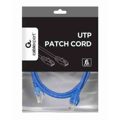 Патч-корд 1.5м UTP cat 6 CCA blue Cablexpert (PP6U-1.5M/B) Винница