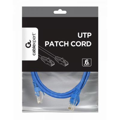 Патч-корд 1.5м UTP cat 6 CCA blue Cablexpert (PP6U-1.5M/B) Винница - изображение 2