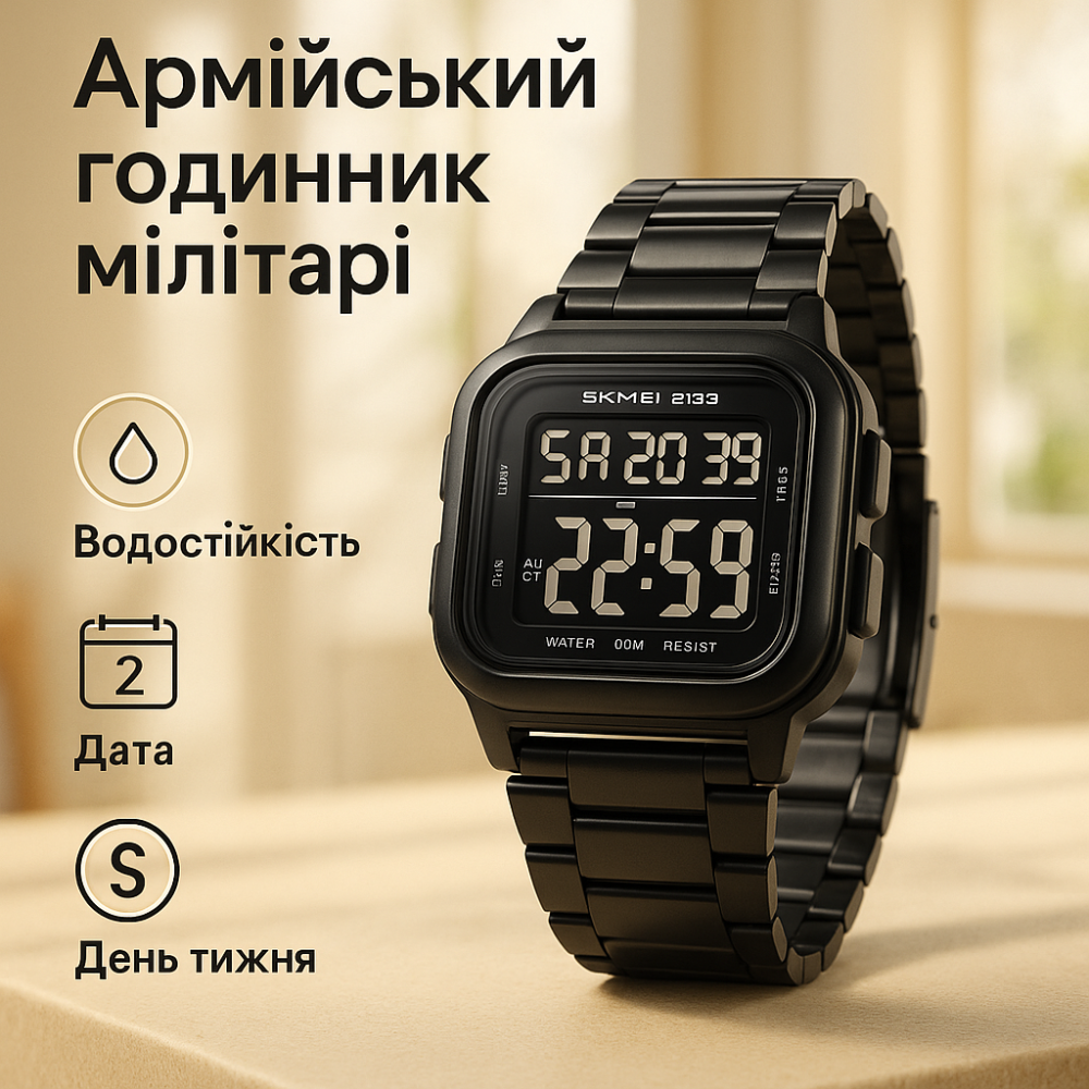 Годинник чоловічий спортивний з крокоміром, Водонепроникний наручний електронний годинник для чоловіка UF-52 Львів - фото 3