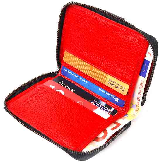 Стильное женское портмоне из натуральной кожи Черное (CANPELLINI) Киев