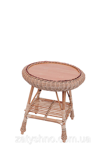 Стол из лозы круглый плетеный журнальный Киев - изображение 1