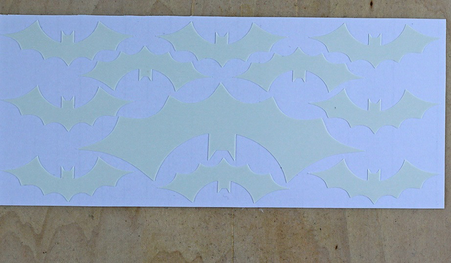 Наклейки на Хелловін люмінесцентні Кажани 20 на 9 см блакитний Київ - фото 3