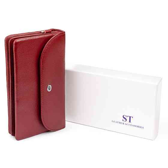 Клатч зі шкіри жіночий Бордовий (ST Leather) Київ