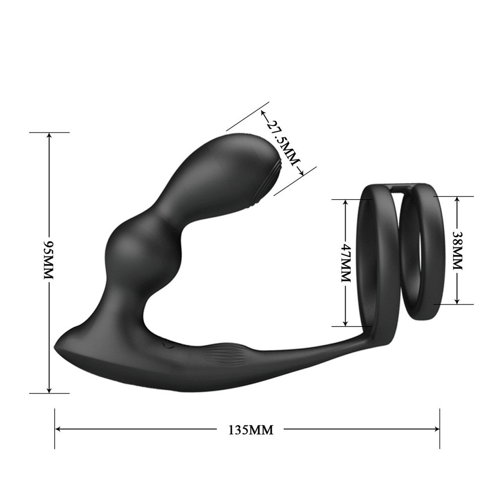 Анальная пробка с эрекционным кольцом - Mr Play Remote Control Vibrating Prostate Massager Sex Aura Киев - изображение 4