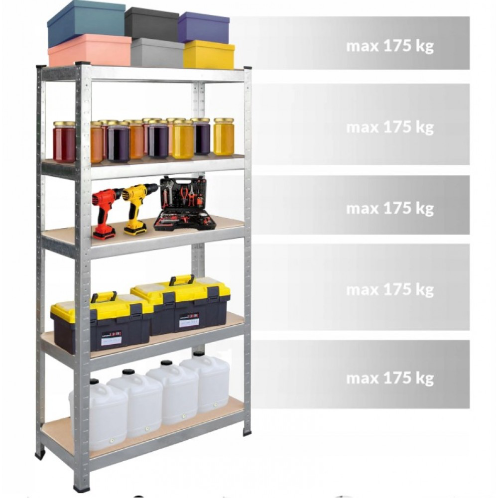 Металевий поличний стелаж вітрина з полицями Siker G9040 180х90х40 см Київ - фото 6