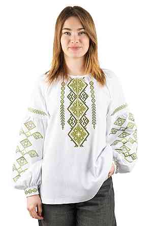 Вишиванка жіноча з довгим рукавом лляна, білий топ 62 Київ