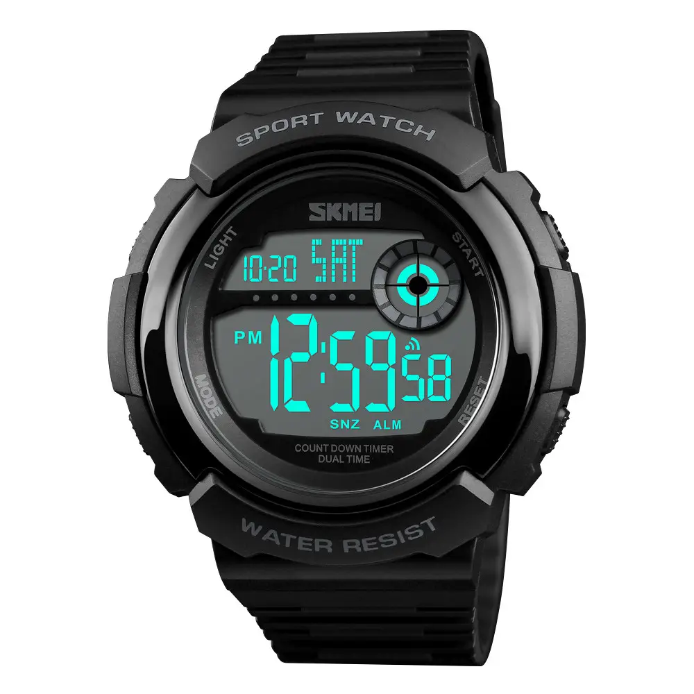 Мужские спортивные часы Skmei 1367 (Черные с белым) Винница - изображение 2