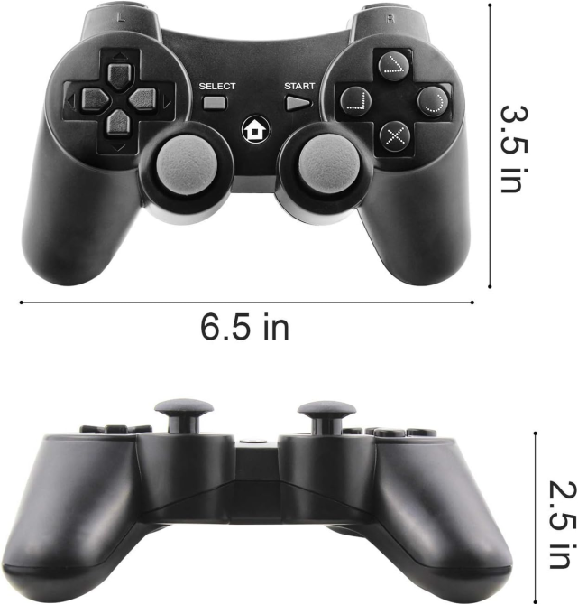 Беспроводной игровой контроллер Diswoe для PlayStation 3 и ПК — Bluetooth Геймпад, Double Shock, 6-осевой гироскоп, Черный Киев - изображение 4