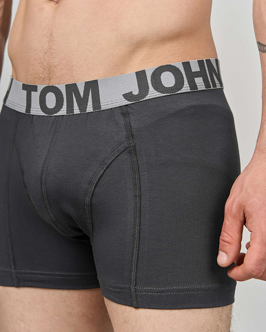 Трусы-шорты мужские однотонные - Tom John - Синие и Серые 2020 M, Серый Киев - изображение 5